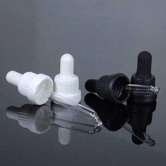 Tampa de alumínio com tampas de borracha de silicone Pipeta conta-gotas usada para cosméticos